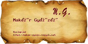 Makár Győző névjegykártya
